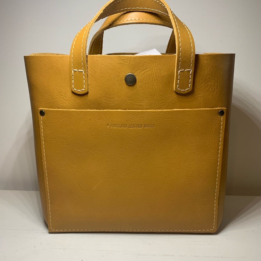 Portland Leather Goods snap mini crossbody in the color mango